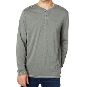 Tommy‎ Bahama Mens XL Gray Oahu Shores Henley Long Sleeve T-Shirt